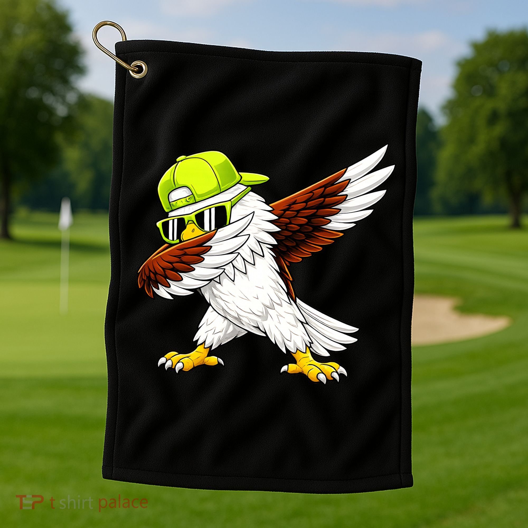 Sea Hawk Dabbing Bird Football Fan Golf Towel