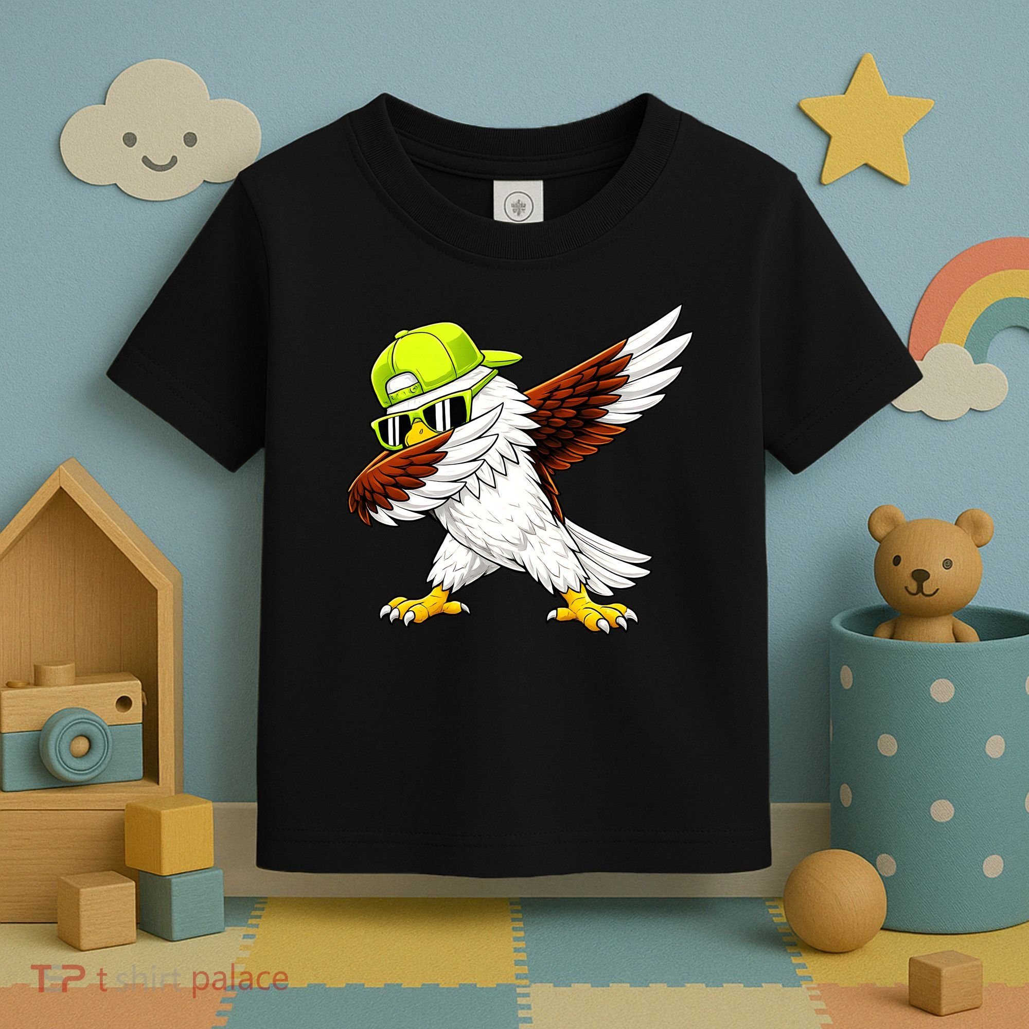 Sea Hawk Dabbing Bird Football Fan Toddler T-Shirt