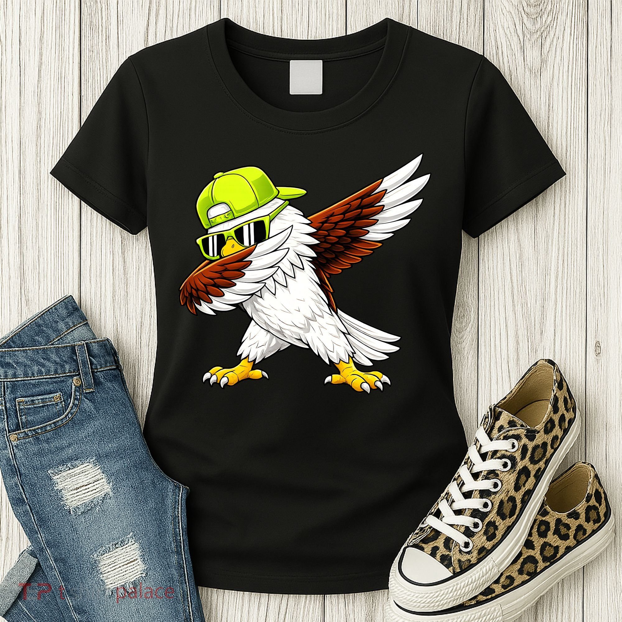 Sea Hawk Dabbing Bird Football Fan Women's T-Shirt