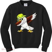 Sea Hawk Dabbing Bird Football Fan Kids Sweatshirt thumb 0