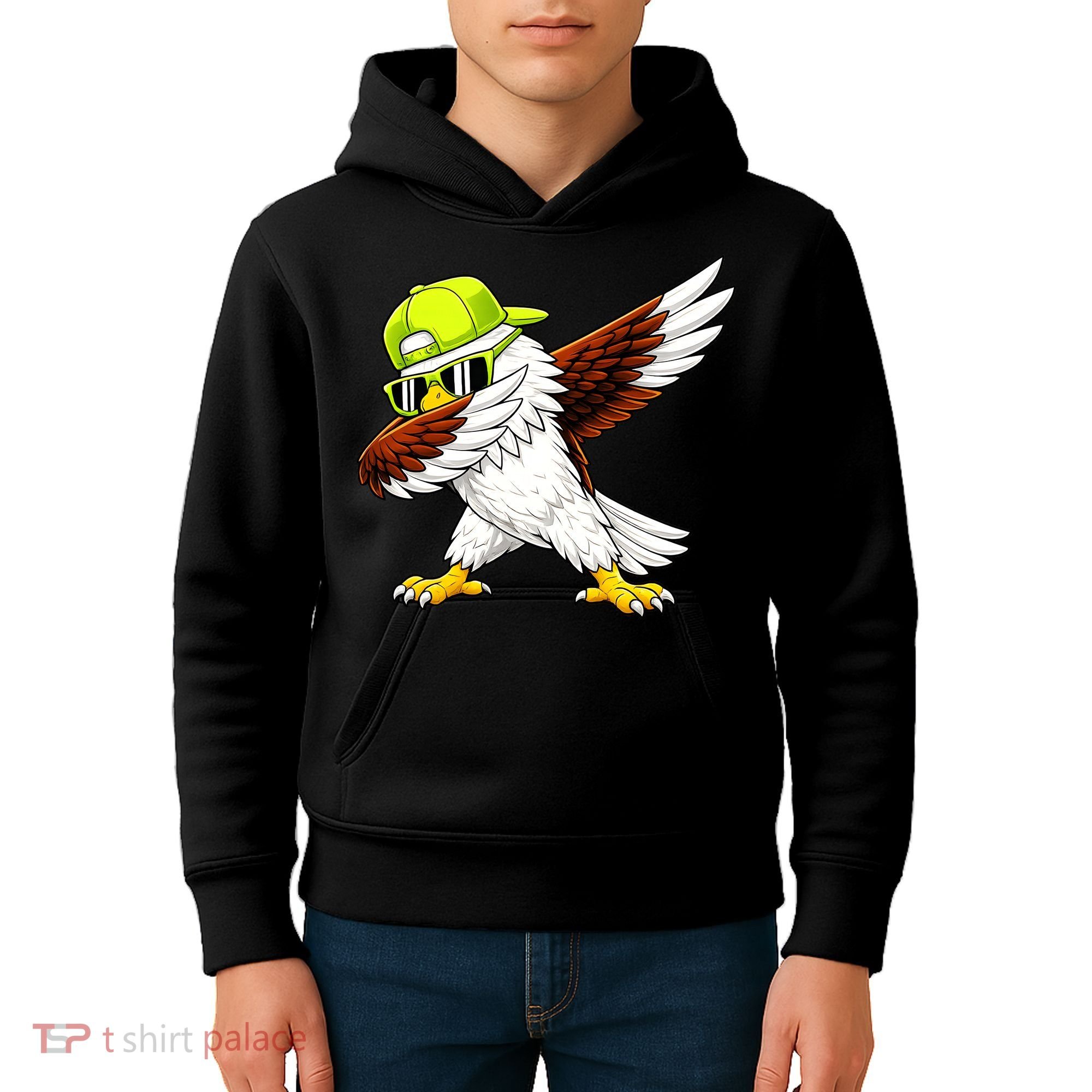 Sea Hawk Dabbing Bird Football Fan Kids Hoodie