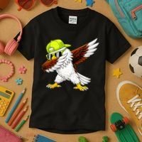 Sea Hawk Dabbing Bird Football Fan Kids T-Shirt thumb 3