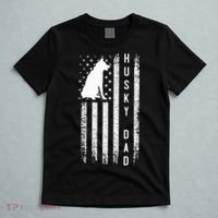Siberian Husky Dog Breed American Flag Husky Lover Dog Dad T-Shirt thumb 5