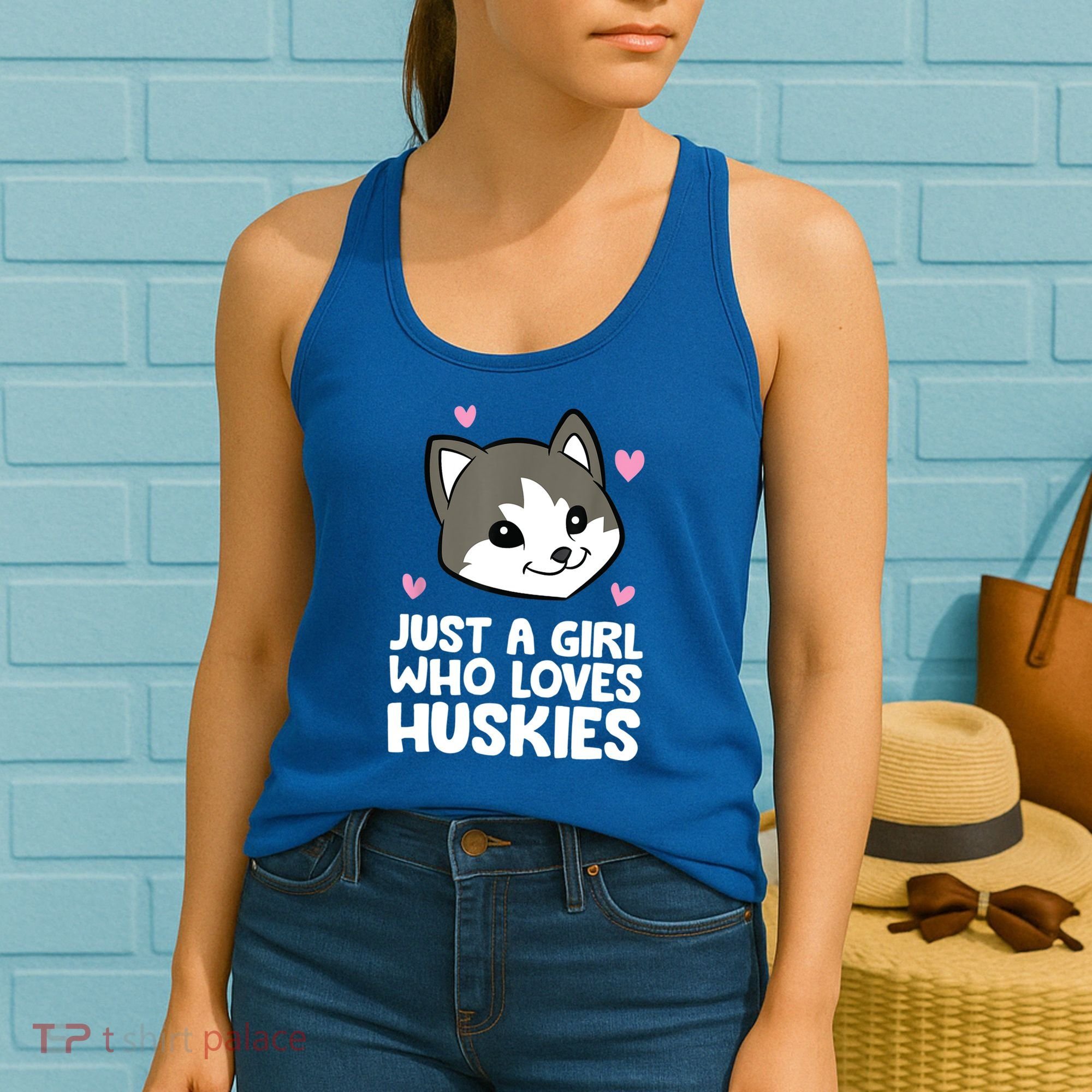 Siberian Husky Dog Just A Girl Who Loves Huskies Gift Women's Tank Top