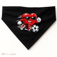 Soccer Heart Drip Sport Love Valentines Day USA-Made Doggie Bandana thumb 0