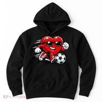 Soccer Heart Drip Sport Love Valentines Day Hoodie thumb 0
