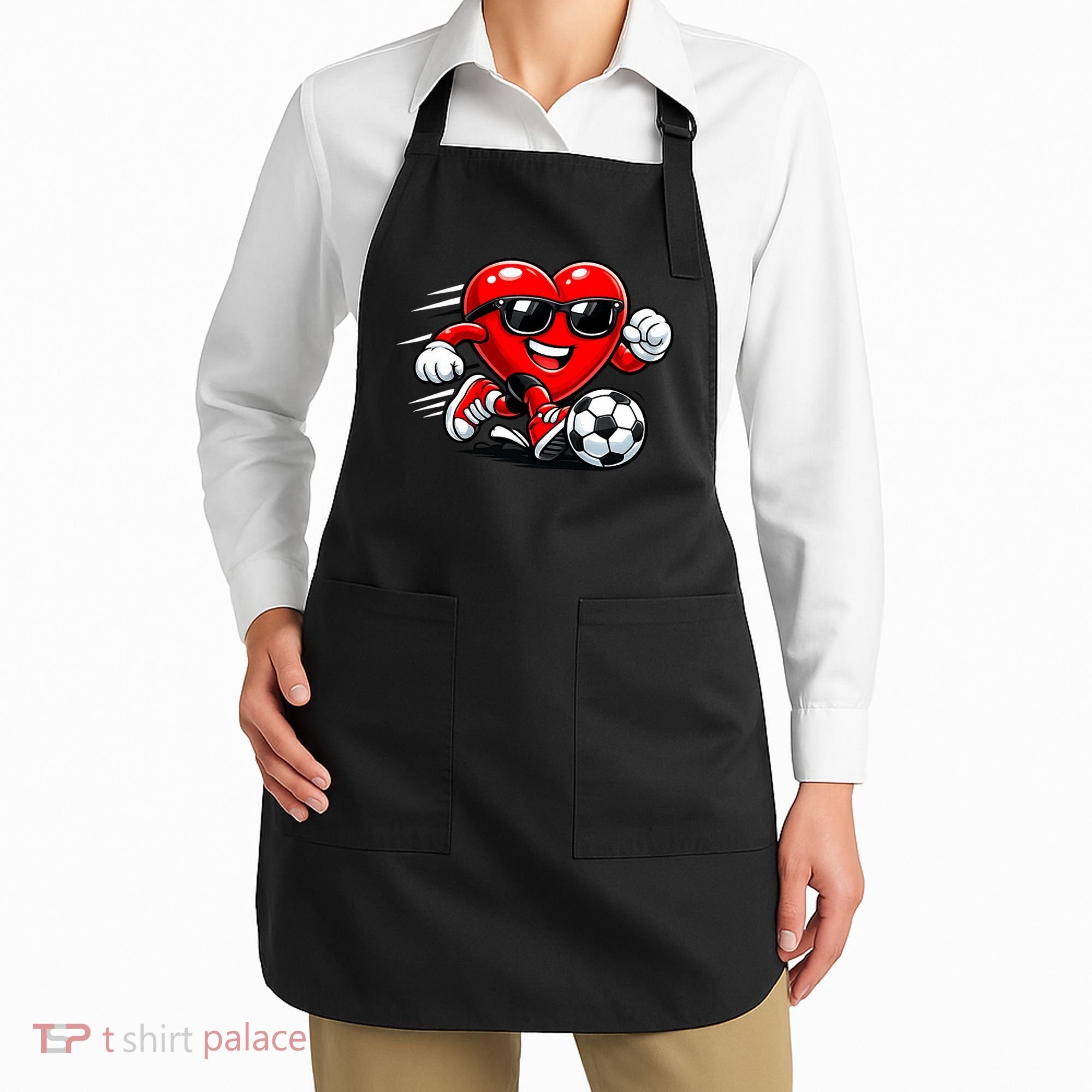 Soccer Heart Drip Sport Love Valentines Day Apron