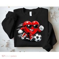 Soccer Heart Drip Sport Love Valentines Day Sweatshirt thumb 2