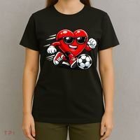 Soccer Heart Drip Sport Love Valentines Day T-Shirt thumb 4