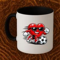 Soccer Heart Drip Sport Love Valentines Day Coffee Mug thumb 2