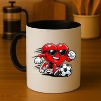 Soccer Heart Drip Sport Love Valentines Day Coffee Mug thumb 4