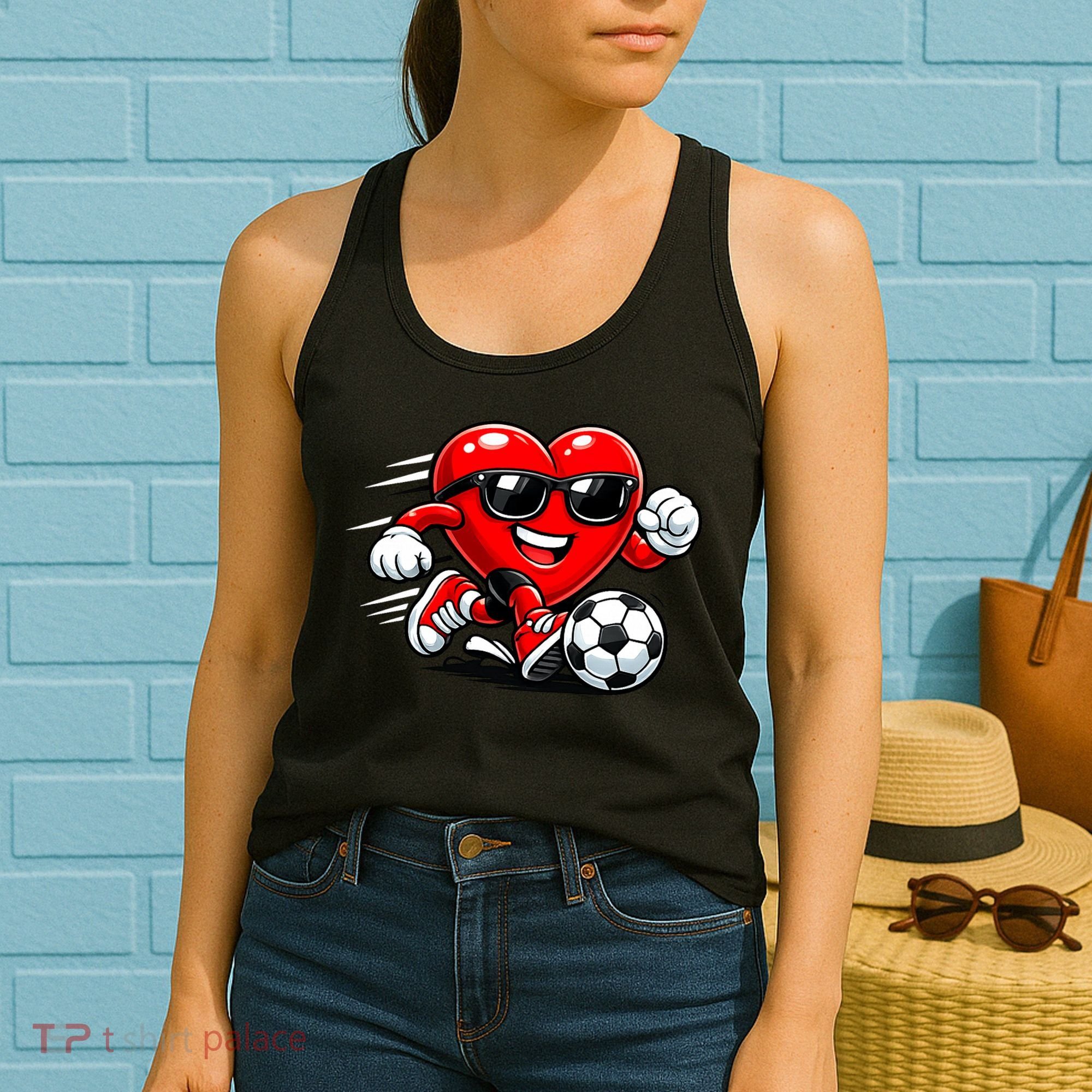 Soccer Heart Drip Sport Love Valentines Day Women's Tank Top