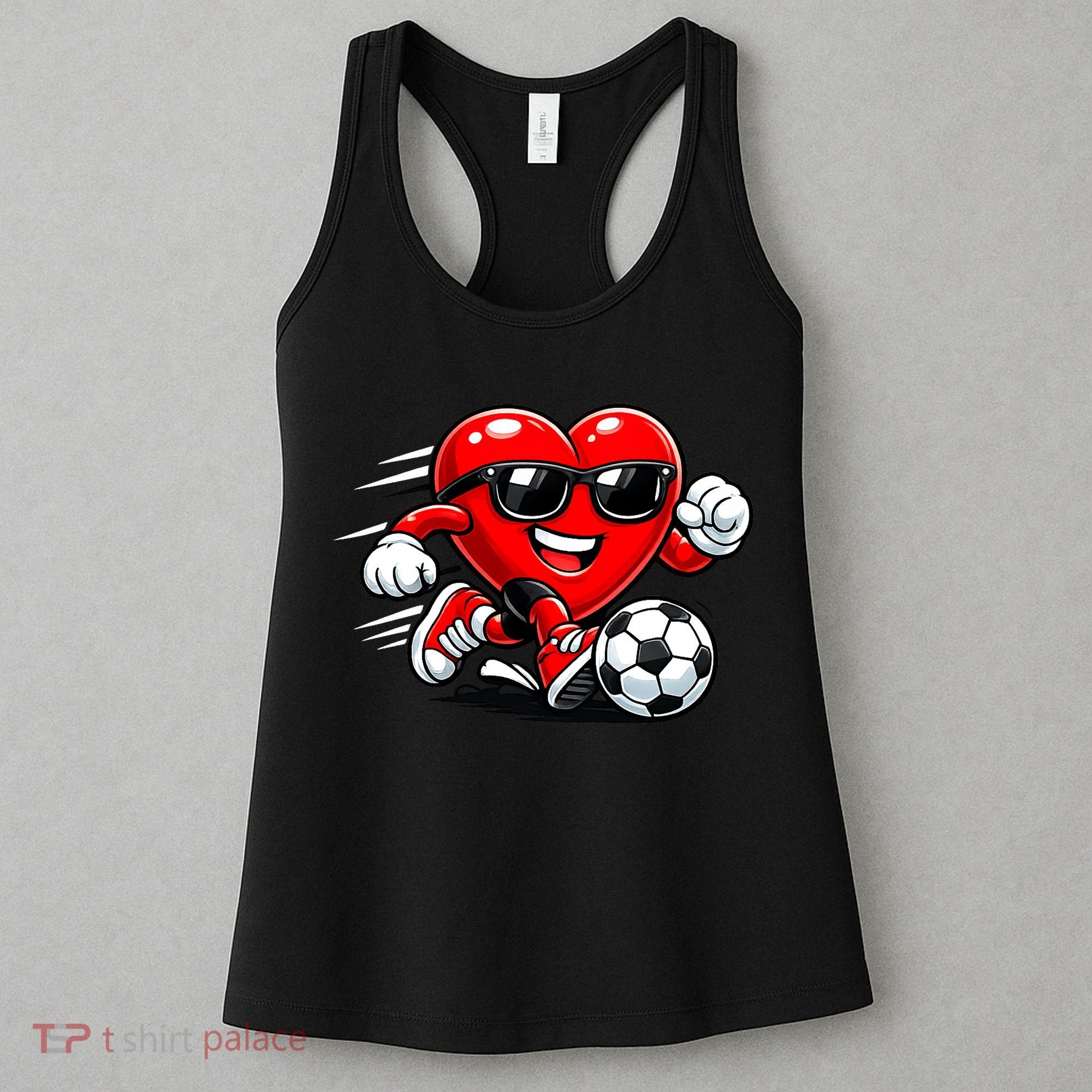 Soccer Heart Drip Sport Love Valentines Day Women's Tank Top