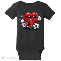 Soccer Heart Drip Sport Love Valentines Day Baby Bodysuit thumb 0
