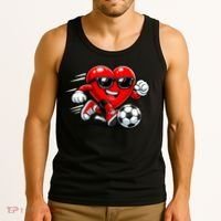 Soccer Heart Drip Sport Love Valentines Day Tank Top thumb 3