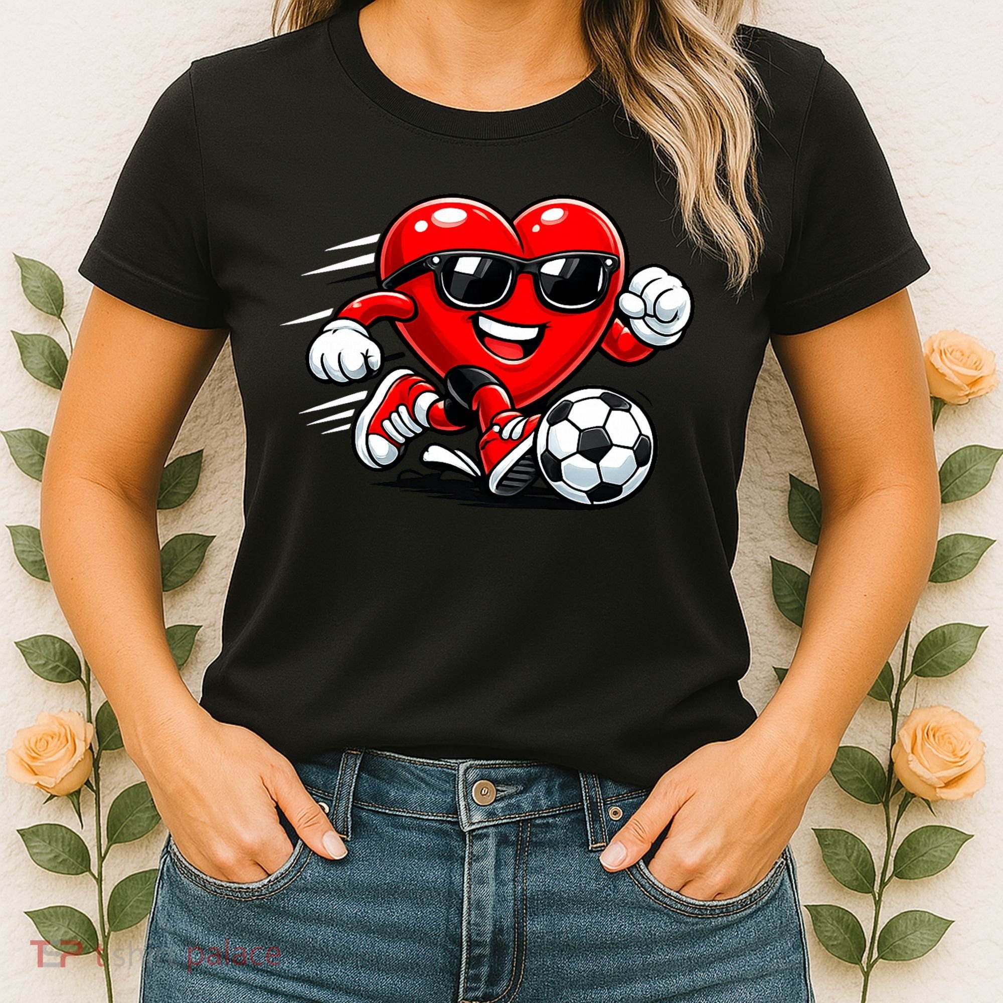 Soccer Heart Drip Sport Love Valentines Day Women's T-Shirt
