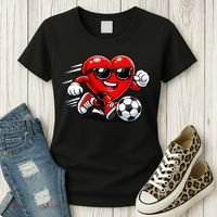 Soccer Heart Drip Sport Love Valentines Day Women's T-Shirt thumb 3