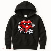 Soccer Heart Drip Sport Love Valentines Day Kids Hoodie thumb 0