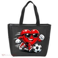 Soccer Heart Drip Sport Love Valentines Day Tote Bag thumb 0