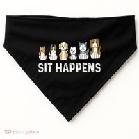 Sit Happens Dog Sitter Pet Sitting Animal Whisperer USA-Made Doggie Bandana thumb 0