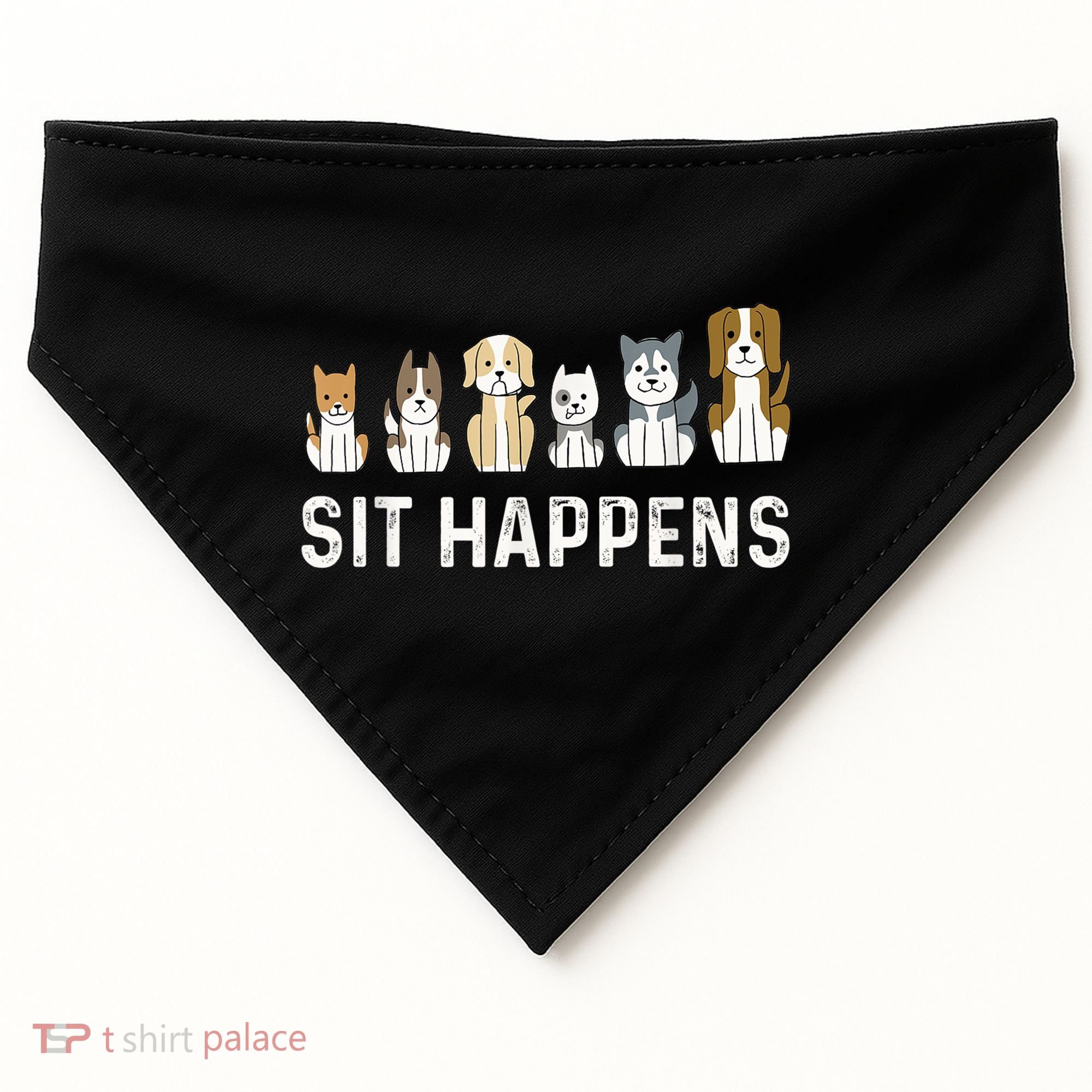 Sit Happens Dog Sitter Pet Sitting Animal Whisperer USA-Made Doggie Bandana