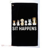 Sit Happens Dog Sitter Pet Sitting Animal Whisperer Golf Towel thumb 0