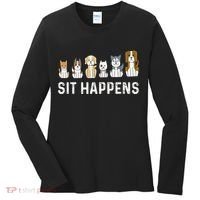 Sit Happens Dog Sitter Pet Sitting Animal Whisperer Women's Long Sleeve Shirt thumb 0