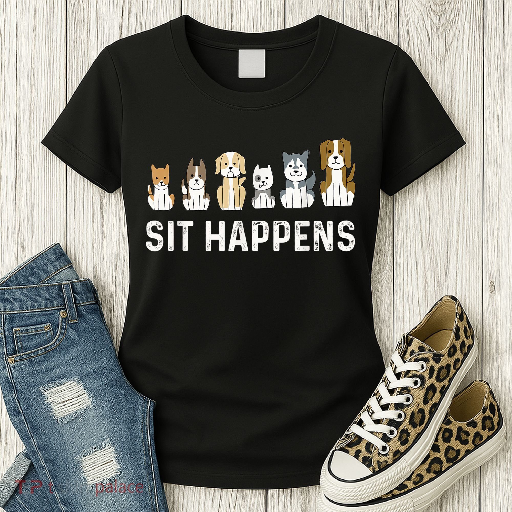 Sit Happens Dog Sitter Pet Sitting Animal Whisperer Women's T-Shirt