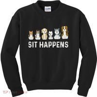 Sit Happens Dog Sitter Pet Sitting Animal Whisperer Kids Sweatshirt thumb 0