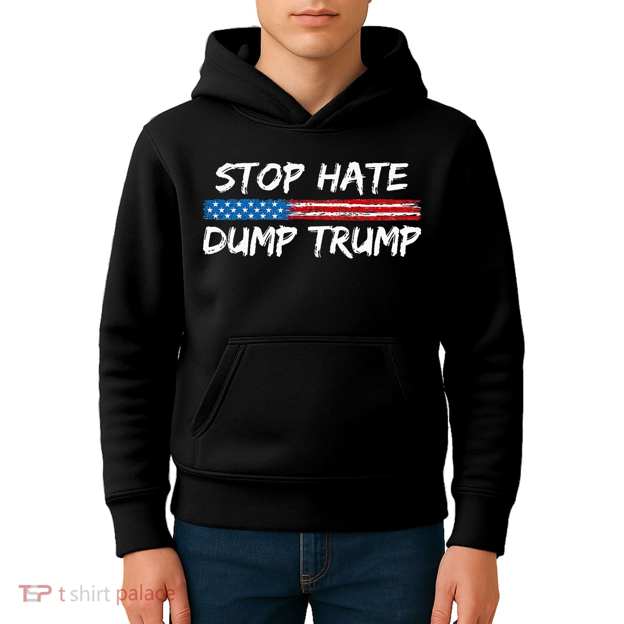 Stop Hate Dump Trump Donald Trump Kids Hoodie