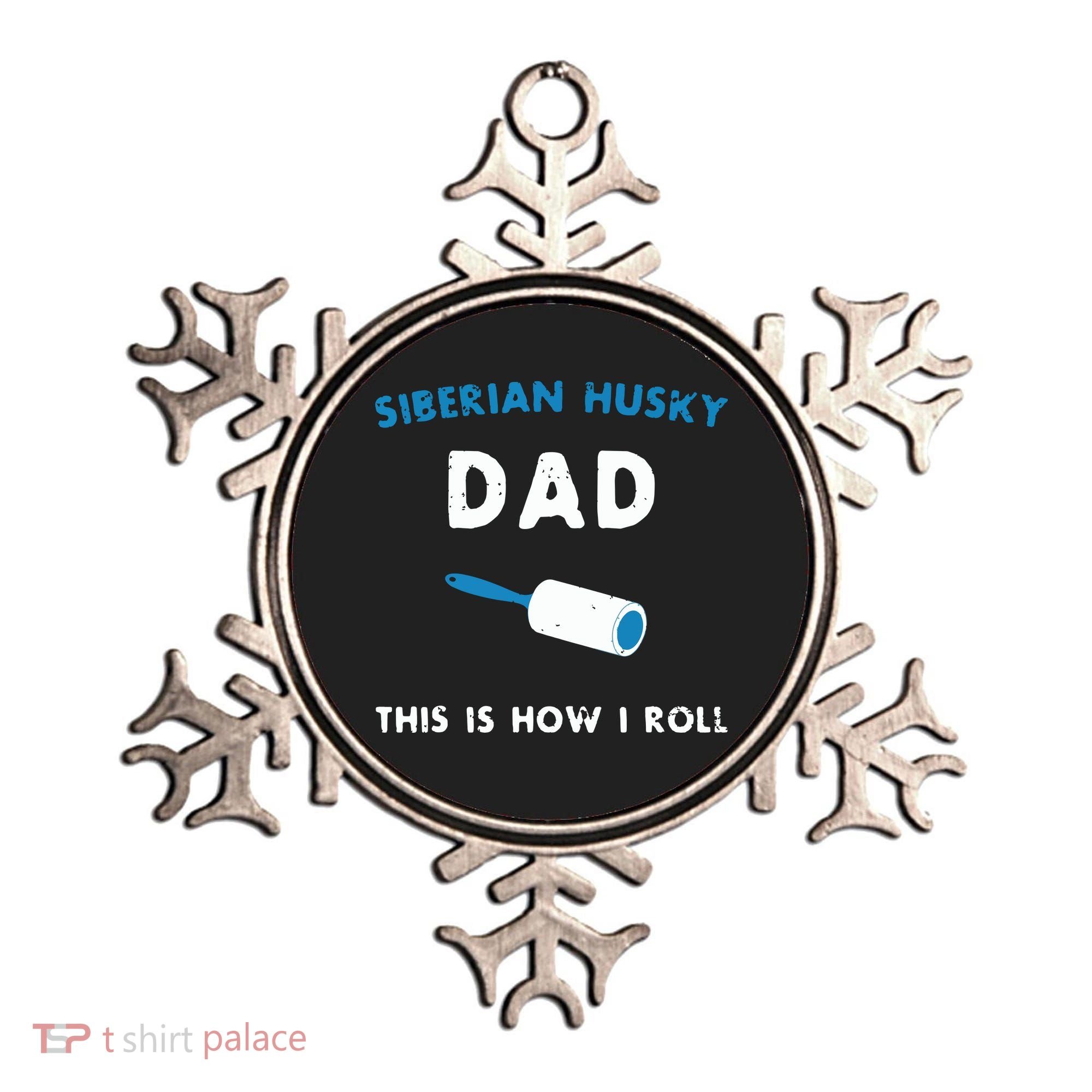 Siberian Husky Dad This Is How I Roll Funny Puppy Dog Gift Ornament