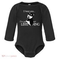 Siberian Husky Dog Husky Dog Lovers Funny Baby Long Sleeve Bodysuit thumb 0
