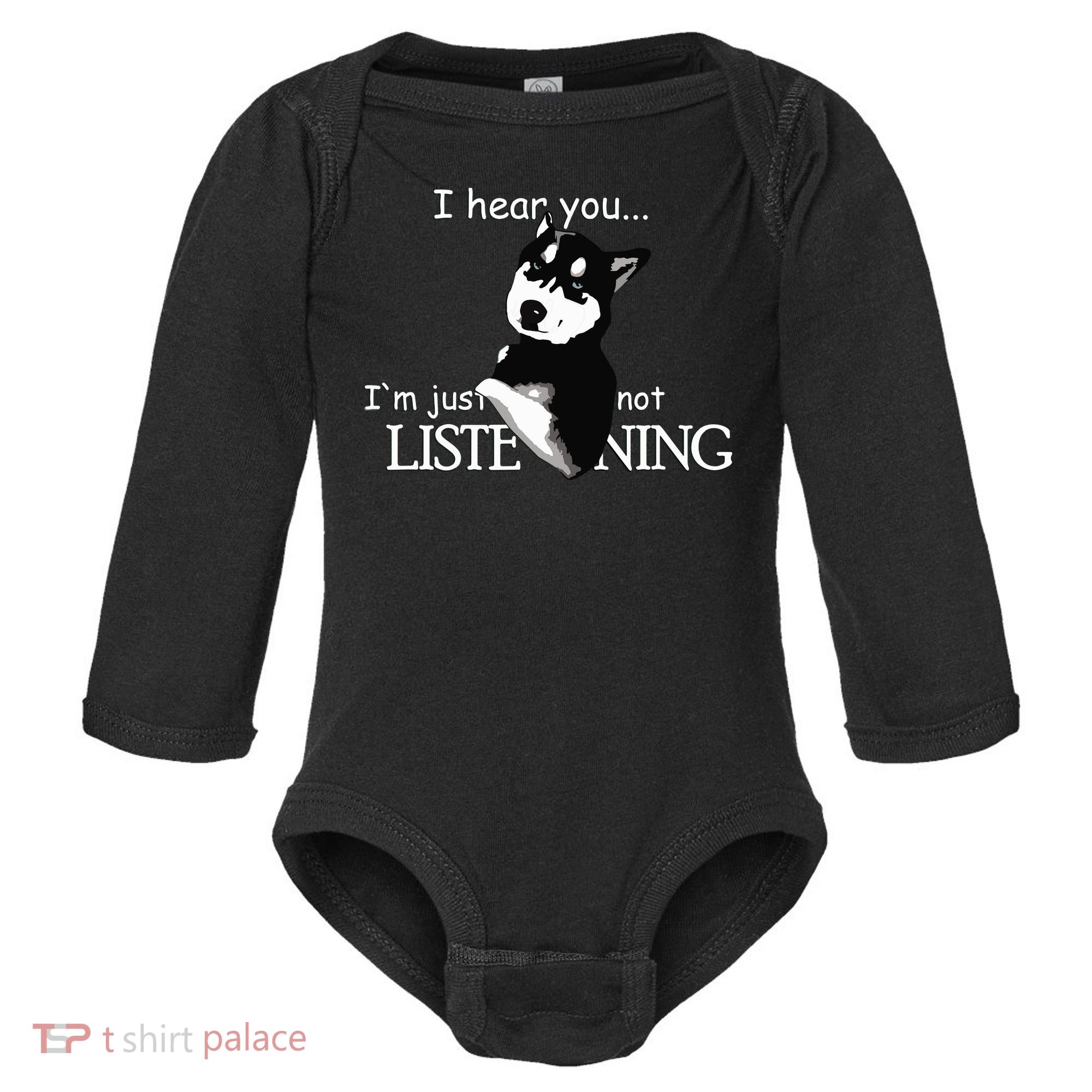 Siberian Husky Dog Husky Dog Lovers Funny Baby Long Sleeve Bodysuit