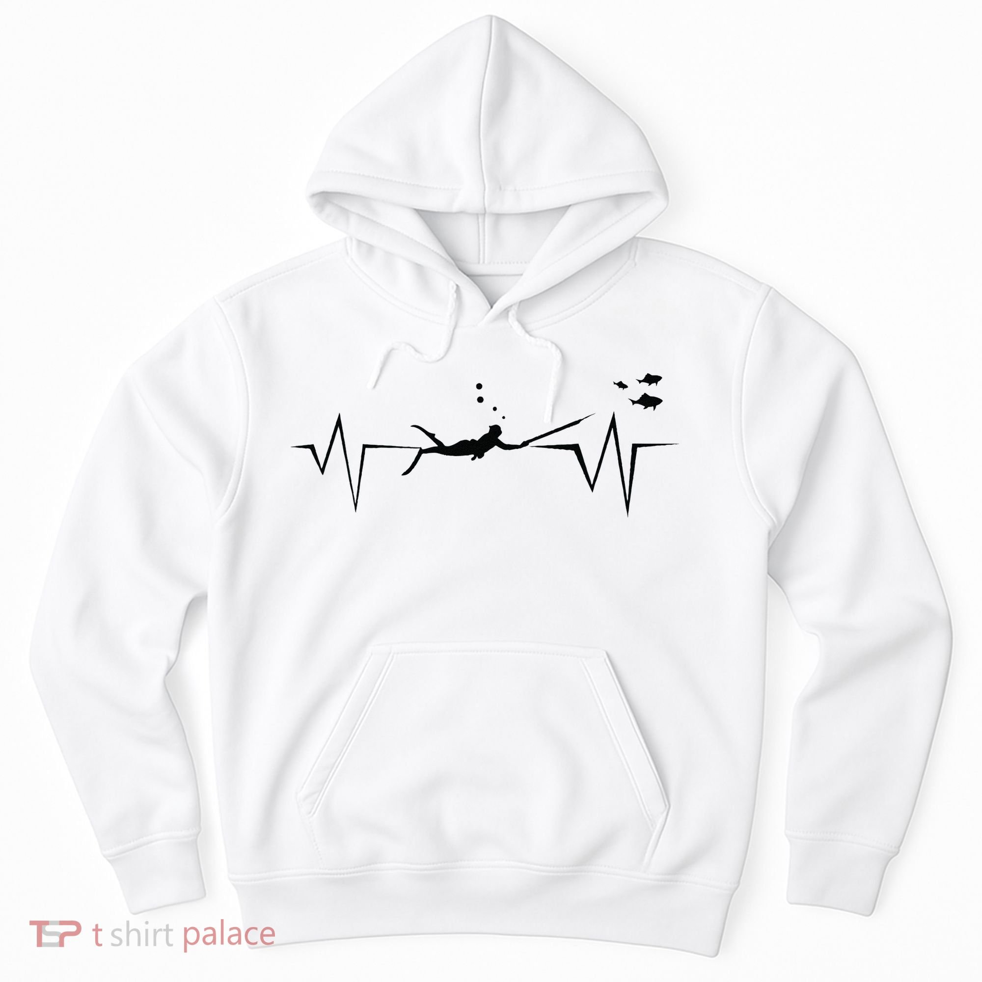 Spearfishing Heartbeat Diving Underwater Spear Fish Hoodie