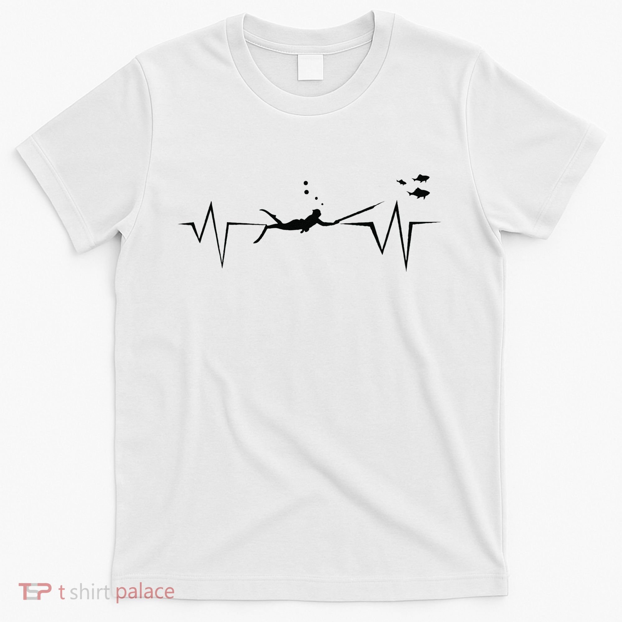 Spearfishing Heartbeat Diving Underwater Spear Fish T-Shirt