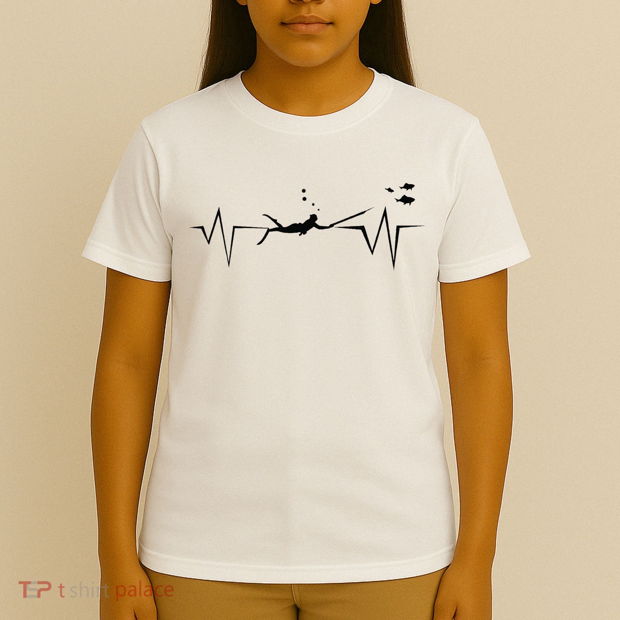 Spearfishing Heartbeat Diving Underwater Spear Fish T-Shirt