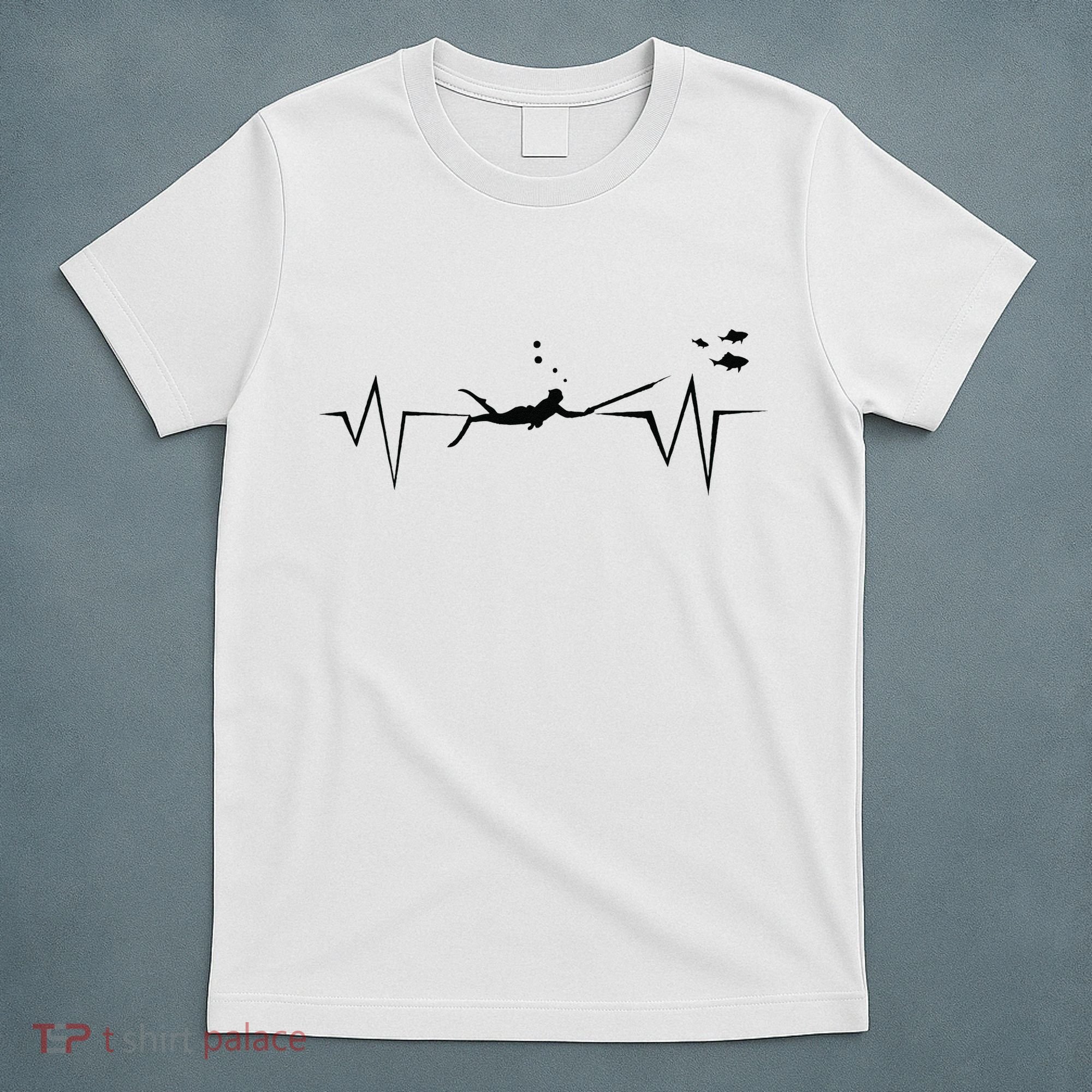 Spearfishing Heartbeat Diving Underwater Spear Fish T-Shirt