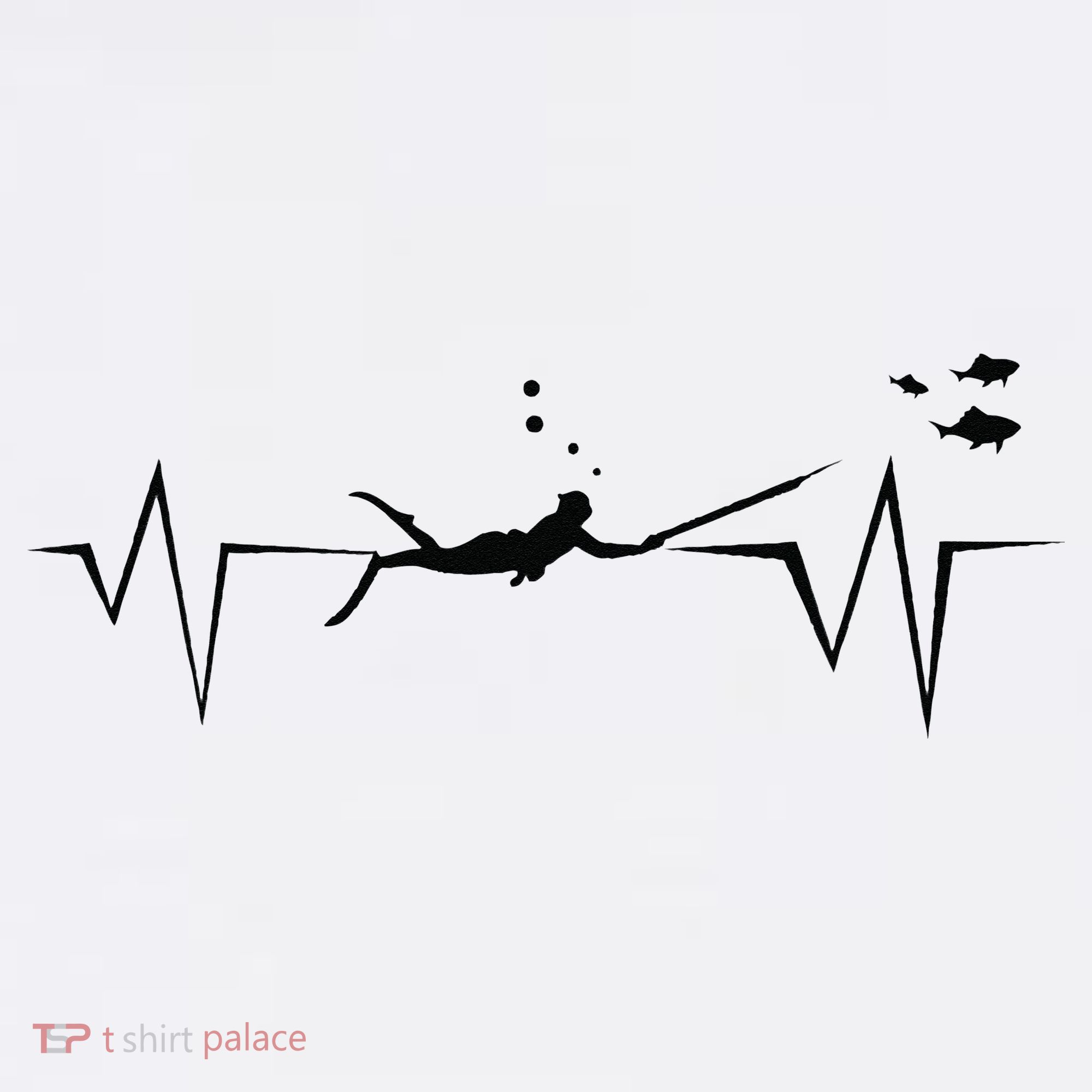 Spearfishing Heartbeat Diving Underwater Spear Fish T-Shirt