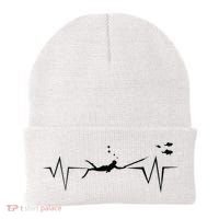 Spearfishing Heartbeat Diving Underwater Spear Fish Beanie thumb 0