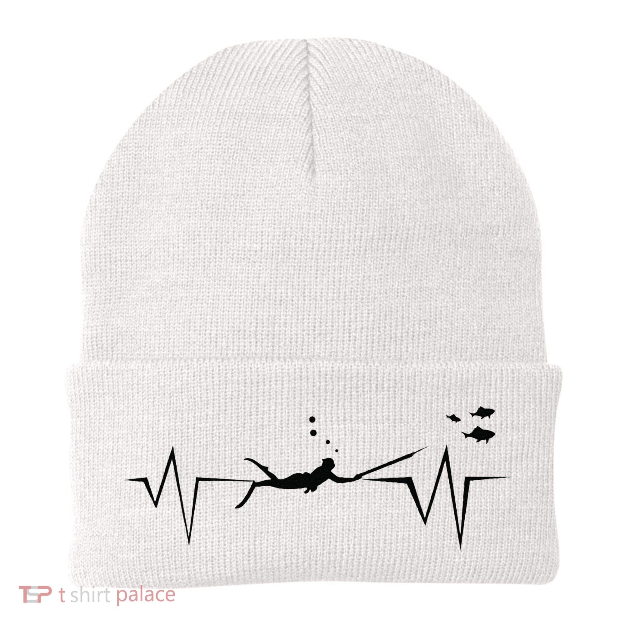 Spearfishing Heartbeat Diving Underwater Spear Fish Beanie