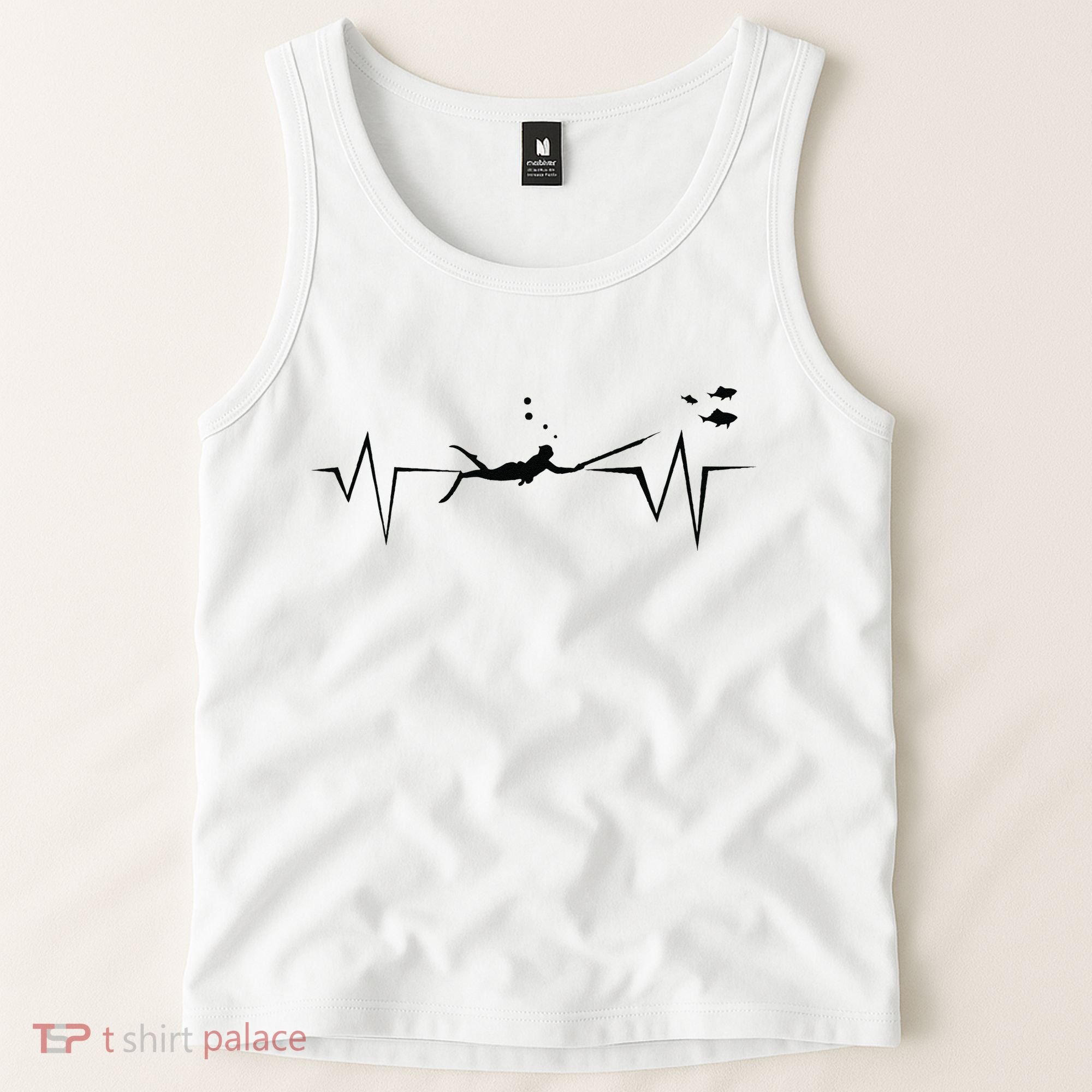 Spearfishing Heartbeat Diving Underwater Spear Fish Tank Top