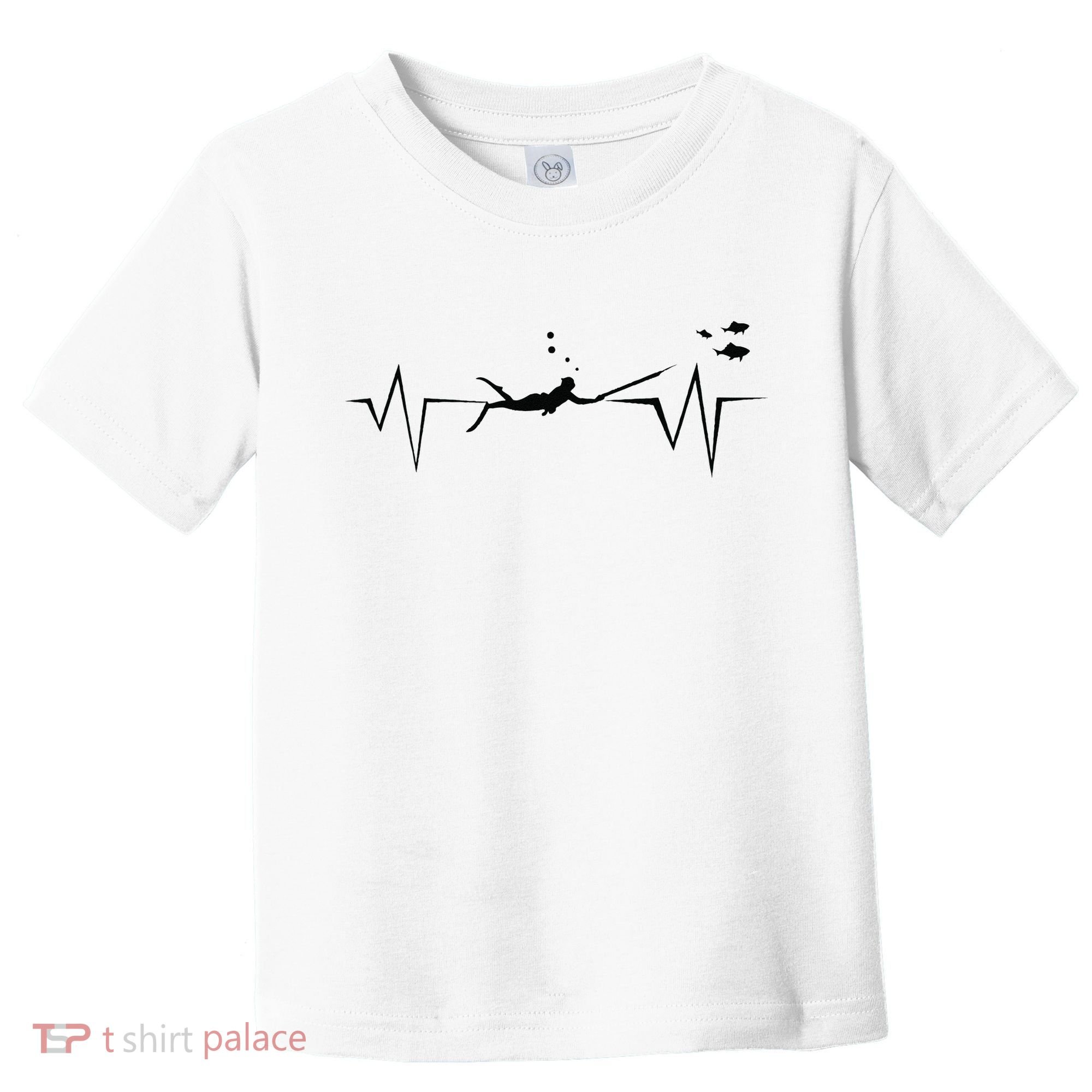 Spearfishing Heartbeat Diving Underwater Spear Fish Toddler T-Shirt