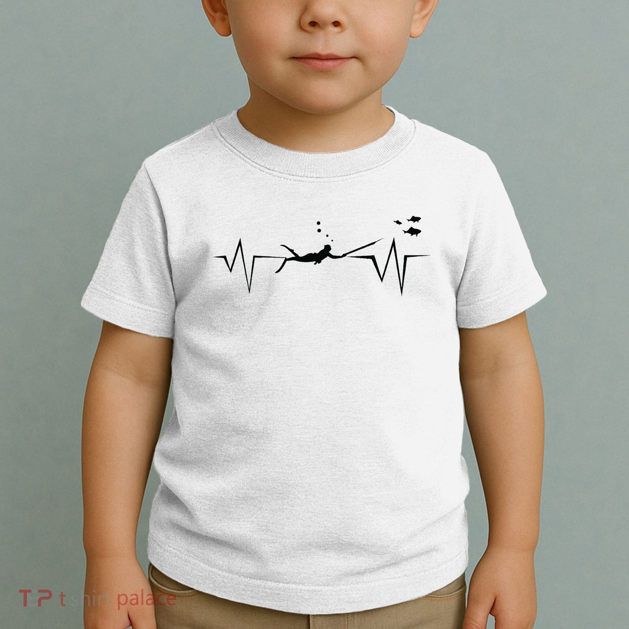Spearfishing Heartbeat Diving Underwater Spear Fish Toddler T-Shirt