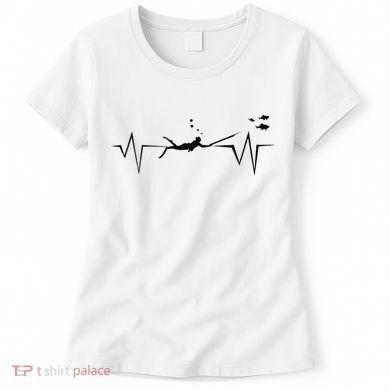 Spearfishing Heartbeat Diving Underwater Spear Fish Women's T-Shirt