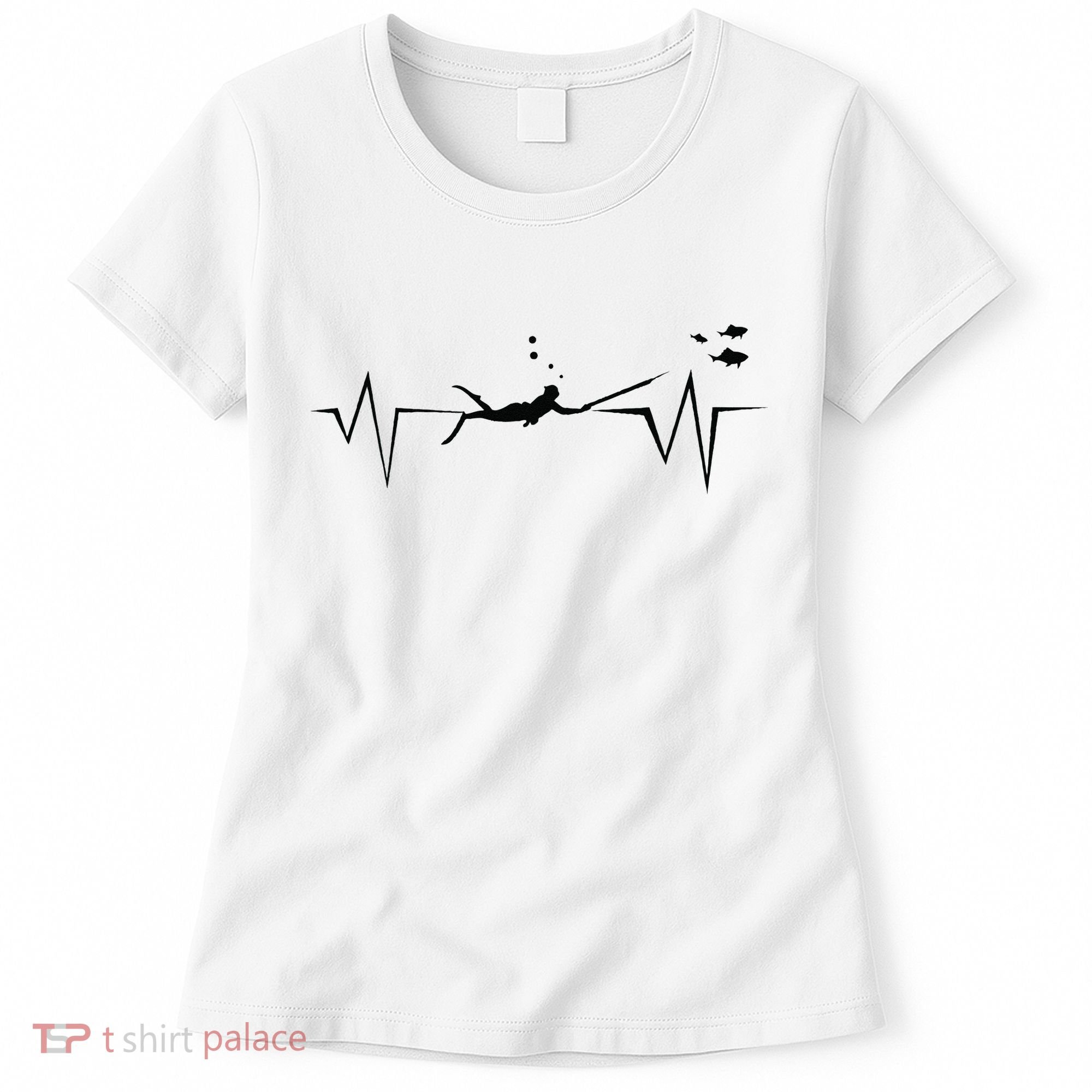 Spearfishing Heartbeat Diving Underwater Spear Fish Women's T-Shirt