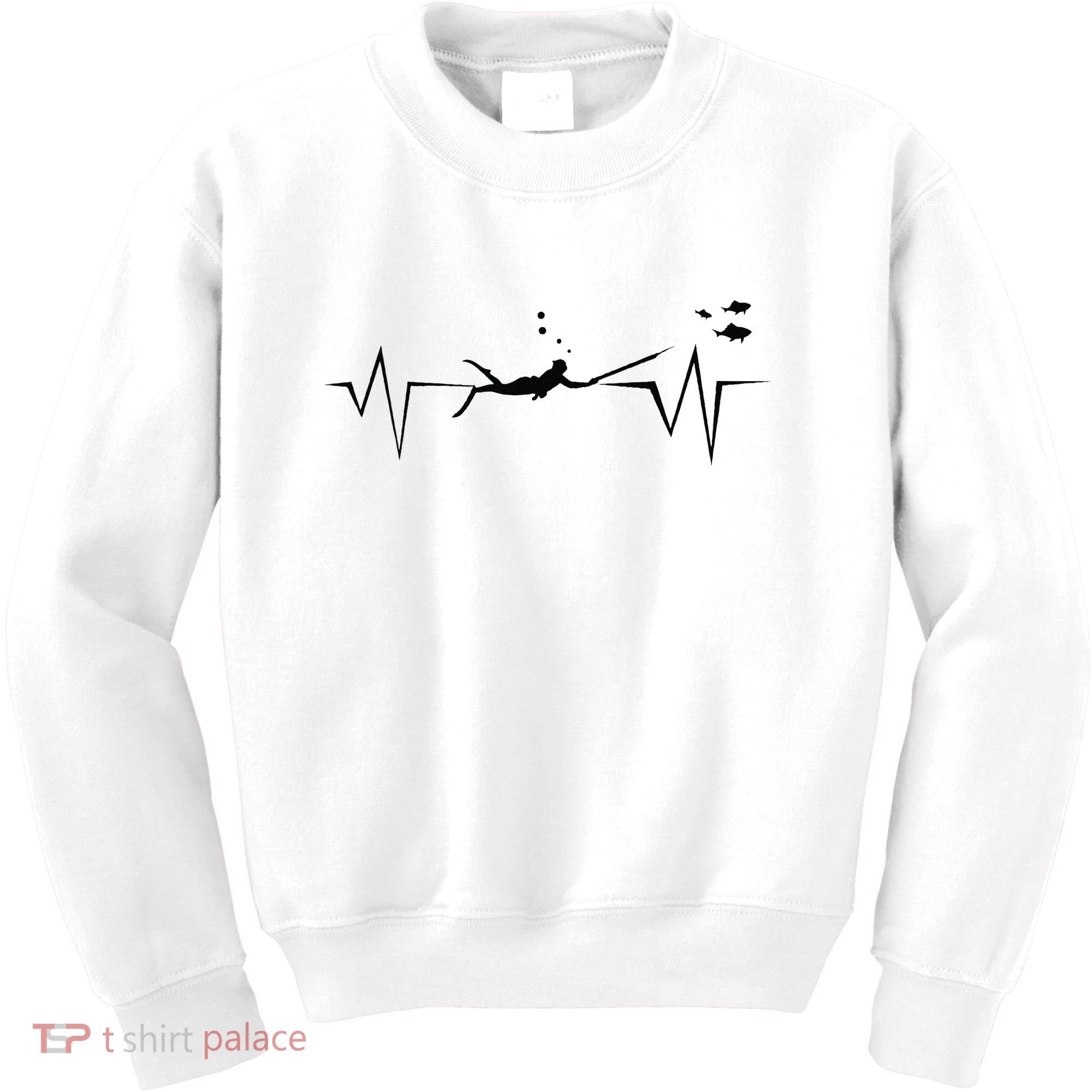 Spearfishing Heartbeat Diving Underwater Spear Fish Kids Sweatshirt