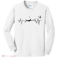 Spearfishing Heartbeat Diving Underwater Spear Fish Kids Long Sleeve Shirt thumb 0
