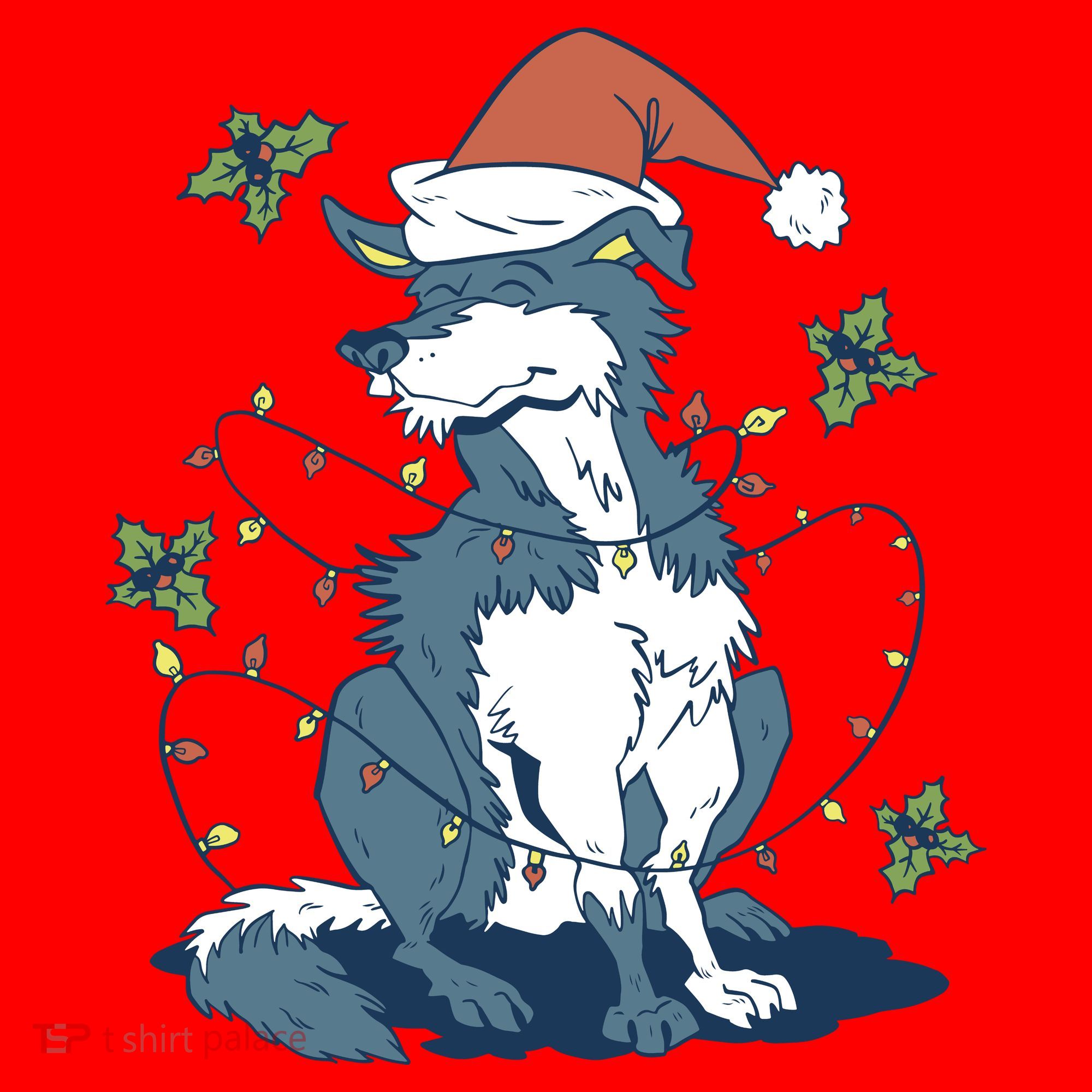 Siberian Husky Dog Christmas Holiday Santa Hat