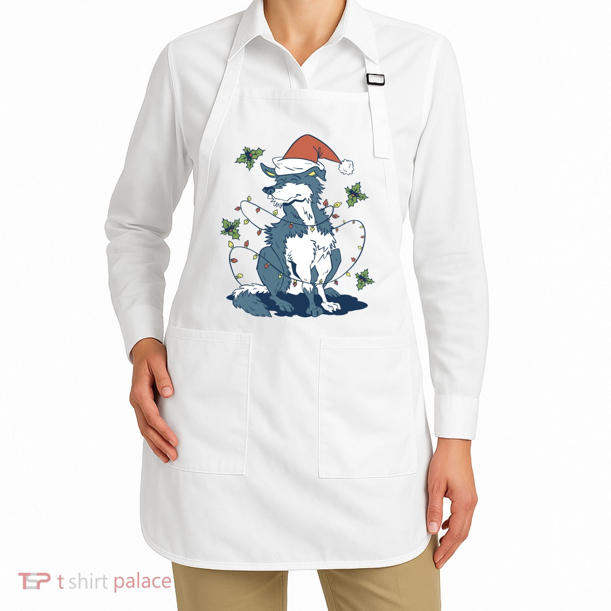 Siberian Husky Dog Christmas Holiday Apron