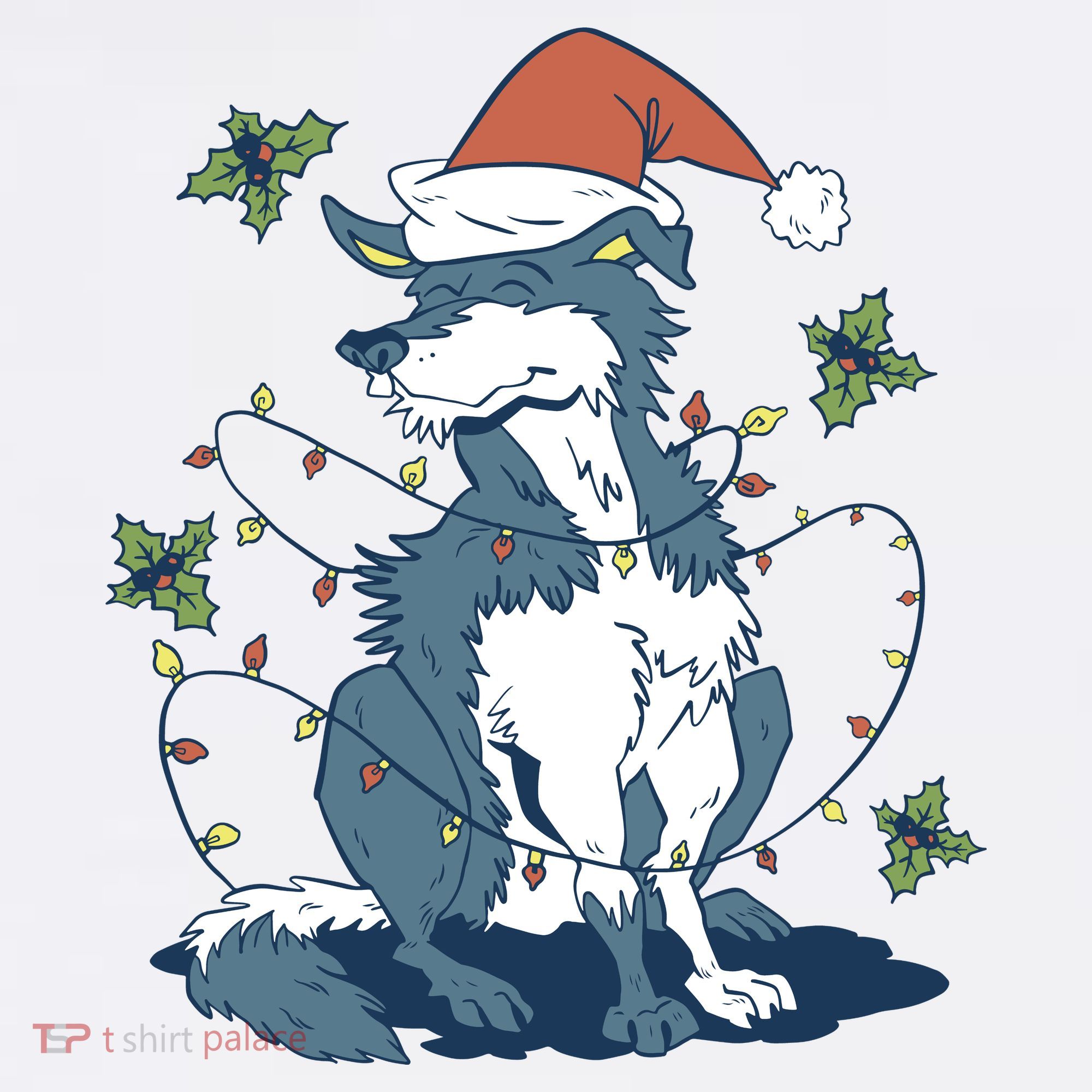 Siberian Husky Dog Christmas Holiday T-Shirt